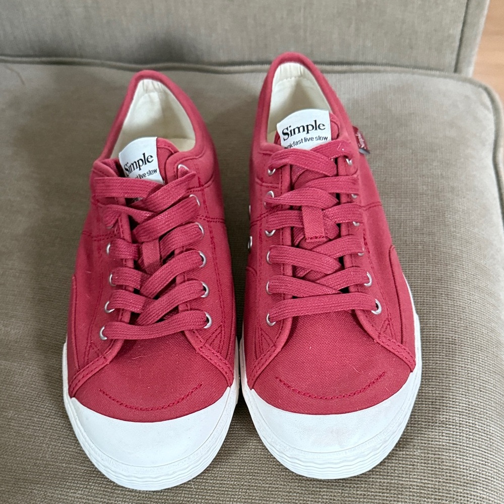 Simple Cherry Red Sneakers